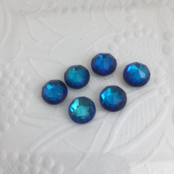 Swarovski Bermuda crystal vintage cabochon, 8mm, 8pcs, Art#2020, made in 1970's