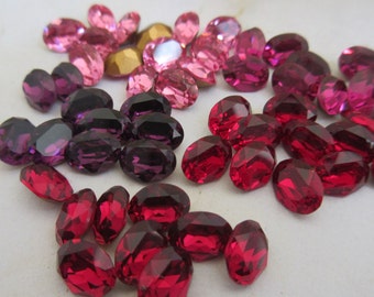 Vintage Swarovski 8/6mm crystal oval fancy, Art#4100 and 4120, various colors and quantities, made in 1980-1990&#39;s.