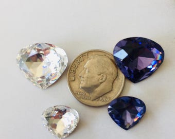 Rare Swarovski Pear 15.5/14mm and 11/10mm crystal stone, Art.#4370,1-6pcs , faceted crystal stone, jewelry making, decorative, DIY projects.