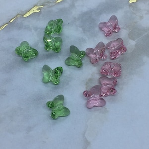 Swarovski 8mm BUTTERFLY crystal bead,Art#5754, Lt. Rose, Peridot, Aqua, AB, beading, sew-on, accent, embellishment