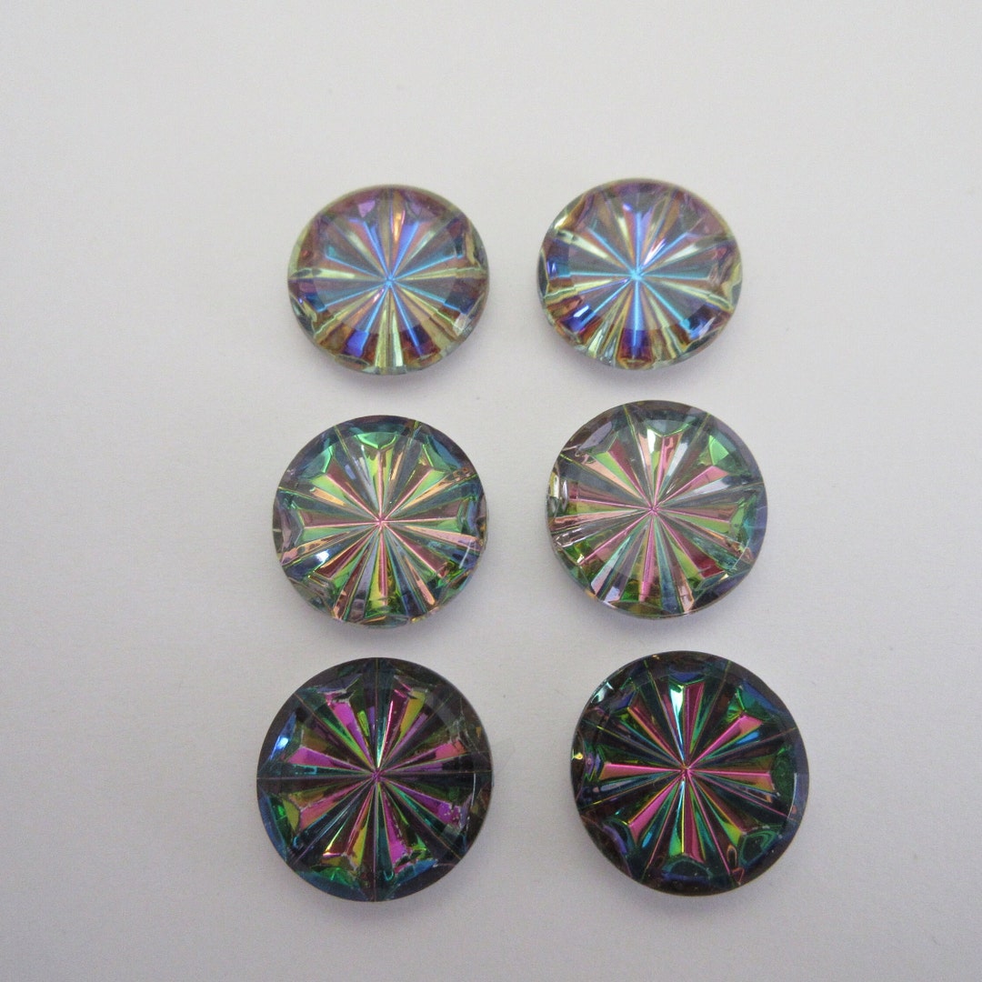 Vintage Glass Cabochon Stone, Pinwheel 18mm, Made in West Germany, 2pcs ...