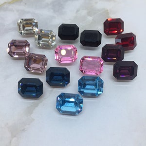 Vintage Swarovski 10/8mm octagon crystal fancy stone, Art.#4600, for setting, gluing and sew-on
