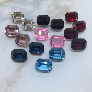 Pietra di cristallo ottagonale Swarovski vintage da 10/8 mm, Art.#4600, da incastonare, incollare e cucire