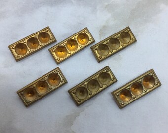 Brass finding, setting for PP 32 up to SS20 stones, soldering, gluing, work with clay.