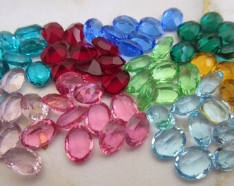 Color range #2, 8/6mm , Swarovski vintage crystal oval doublet, un-foiled, various colors and quantities as well as settings