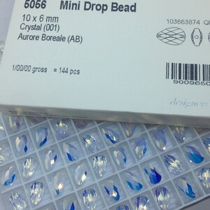 Swarovski MINI Beads series, Article 5052, 5054, 5055 & 5056, AB coatings, various quantities. drops, sew-on