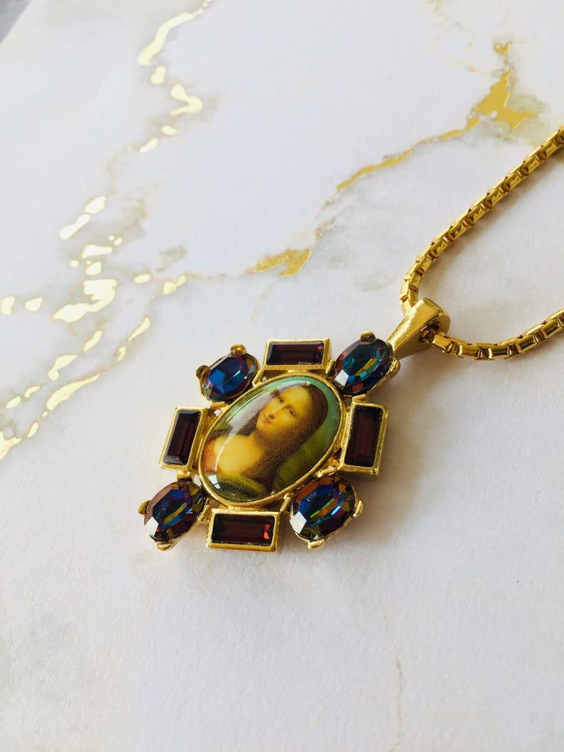 Pendant Necklace Made With Vintage Stones, Victorian Look, Hand Made