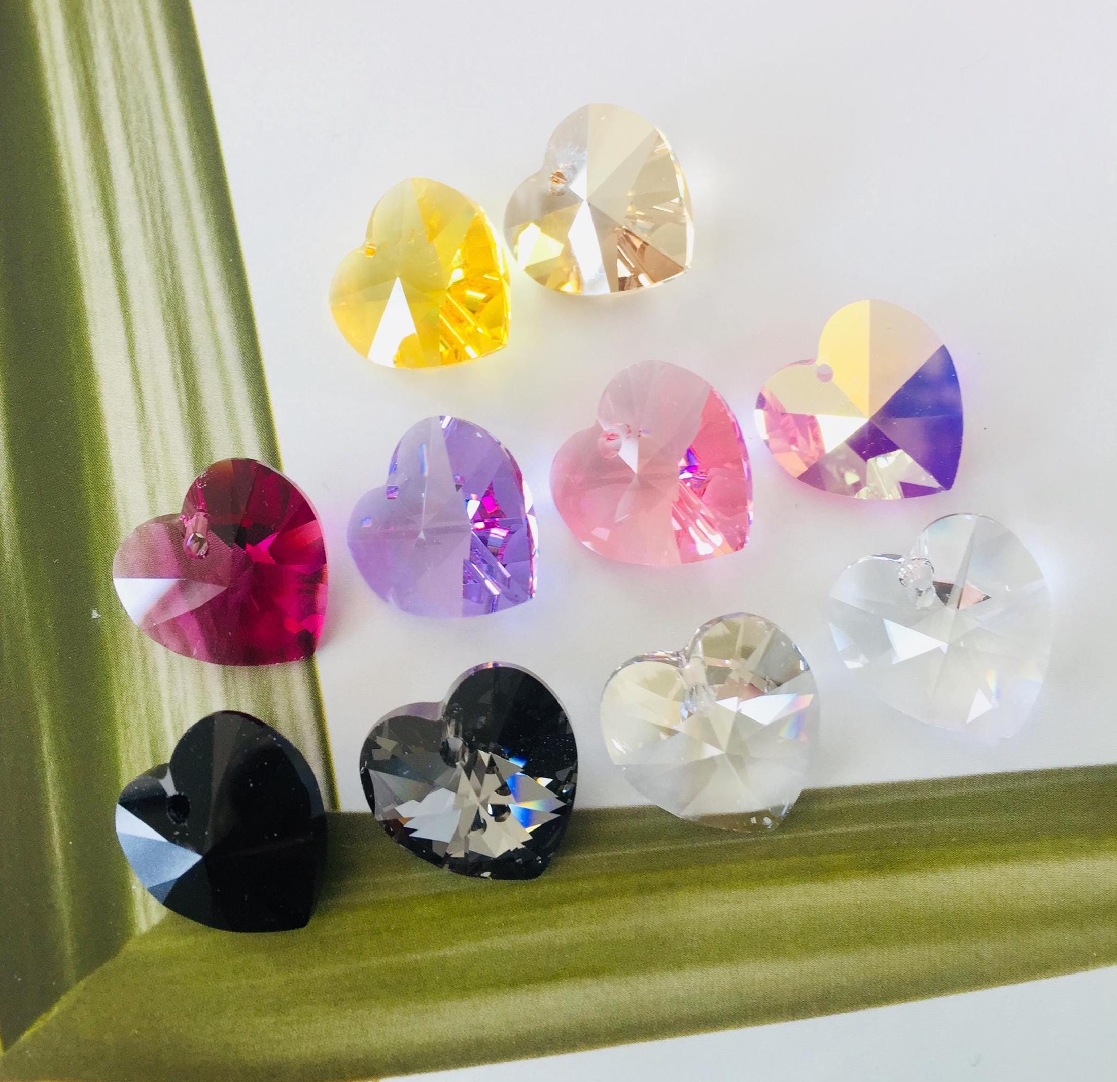 Swarovski Crystal Heart Pendant, Art#6228 Faceted Xillion Cut, 18