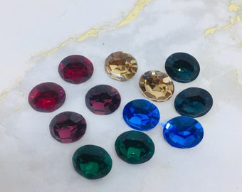Vintage Swarovski Oval Crystal, 12/10mm Foiled Stone