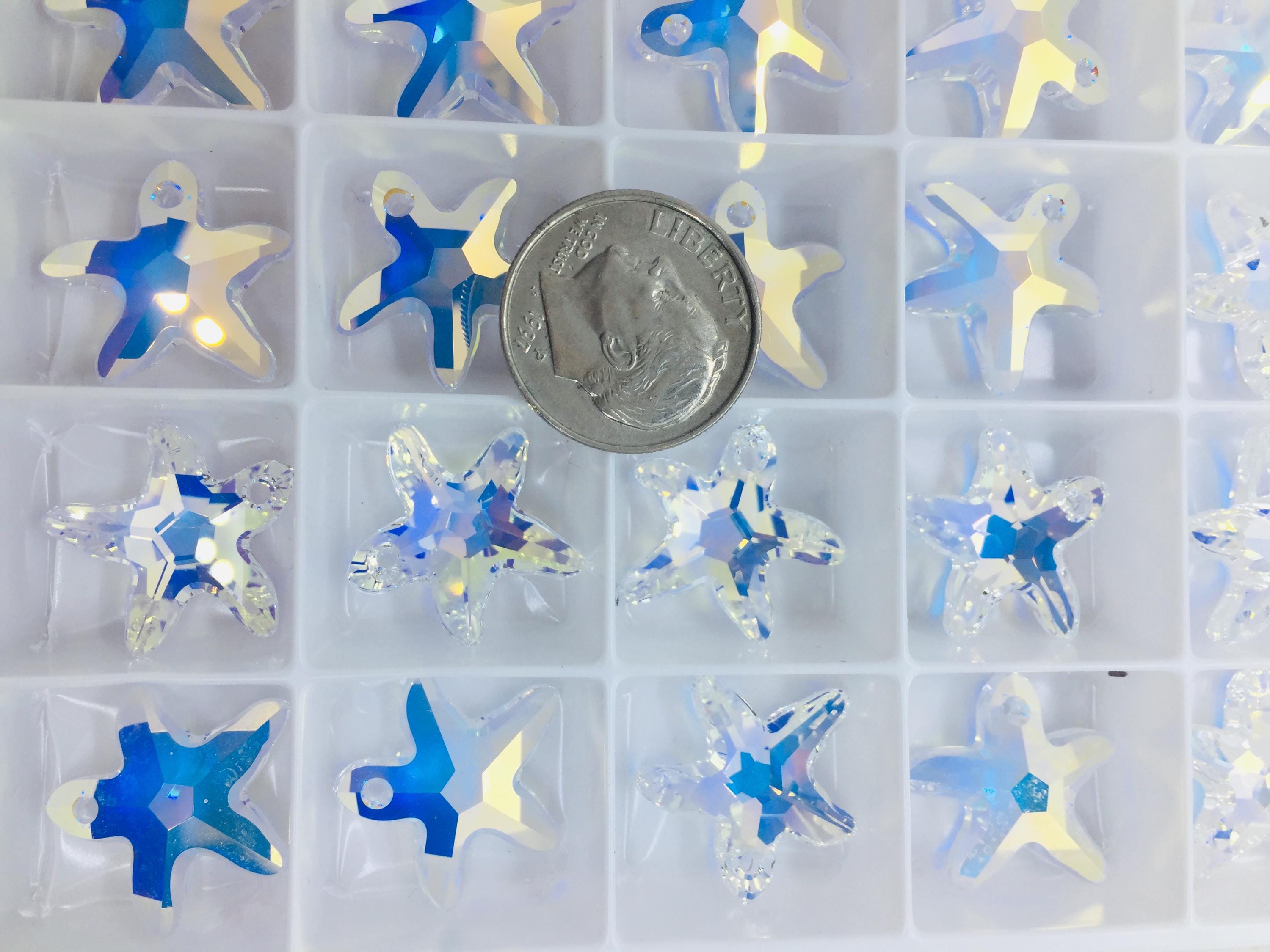 Swarovski Starfish Crystal Pendant, 16-28mm, Art# 6721, Various