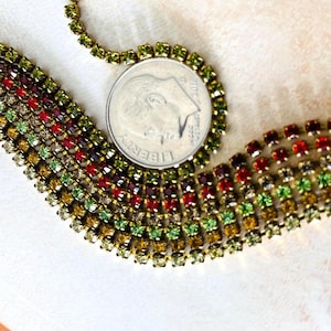 Rhinestone chain PP14, 2mm, brass Preciosa crystal chain, sold by meter