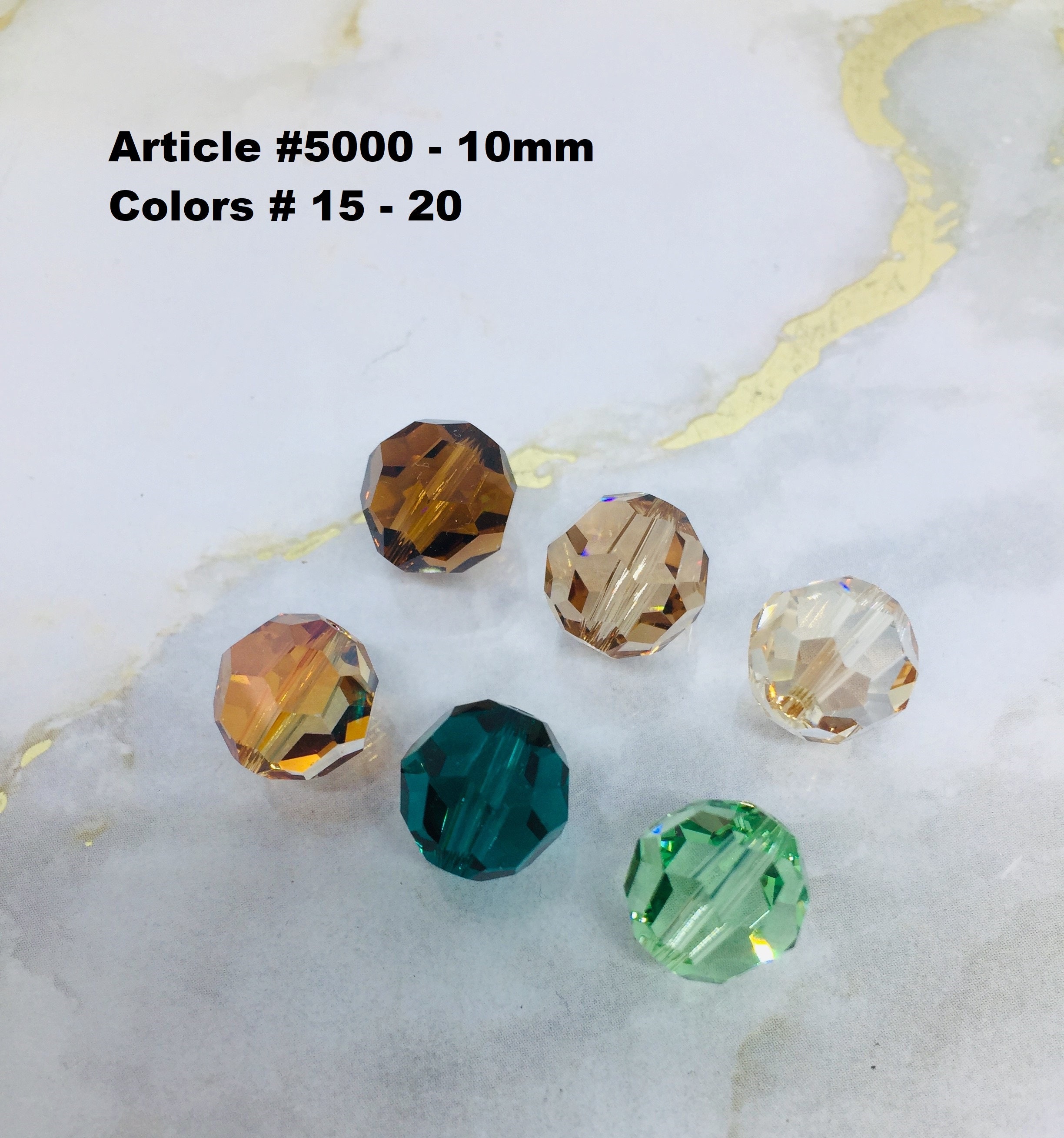 スワロフスキー 10 mm クリスタル ビーズ ラウンド、品番 #5000、色 
