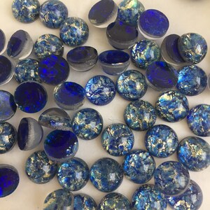 Vintage 10mm opal glass cabochon, made in West Germany and Czech Republic between 1950 and 1970; 6 colours sold in various quantities. image 8