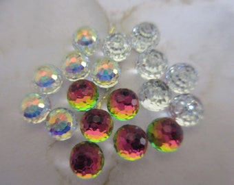 Vintage Swarovski 10mm crystal Fireball cabochon, Art. # 4861 and 4869, various colors, made in 1980's.