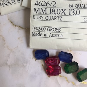 Swarovski vintage 18/13 octogonal quartzo doublet, verso laminado, fabricado na década de 1990