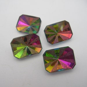 Vitrail Vintage Medium 2 pezzi, pietra ottagonale in vetro da 18/13 mm realizzata nella Germania occidentale,