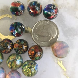 Vintage 10mm opal glass cabochon, made in West Germany and Czech Republic between 1950 and 1970; 6 colours sold in various quantities. image 4
