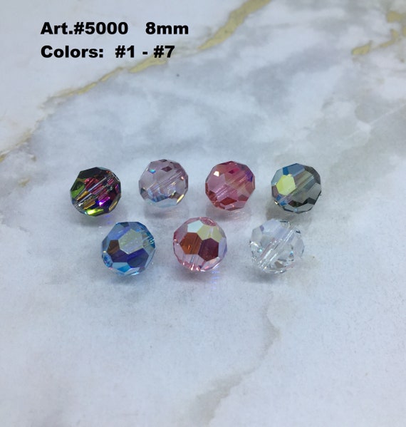 Swarovski 8mm round crystal bead, Art. 5000,AB coated, special effects, various colors, beading, drops, embellishments, accents