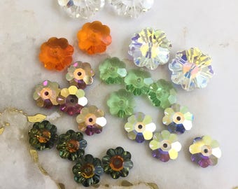 Margarita crystal bead, 8-14mm flower sew-on or beading , Art# 3700, various quantities and colors