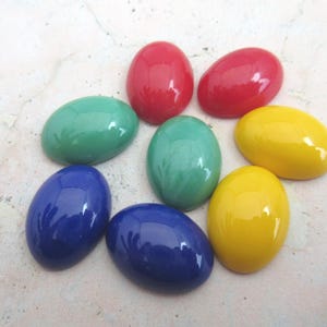 Vintage Swarovski cabochon, 18/13mm  buff top oval, 2pcs, made late 1940's - early 50's