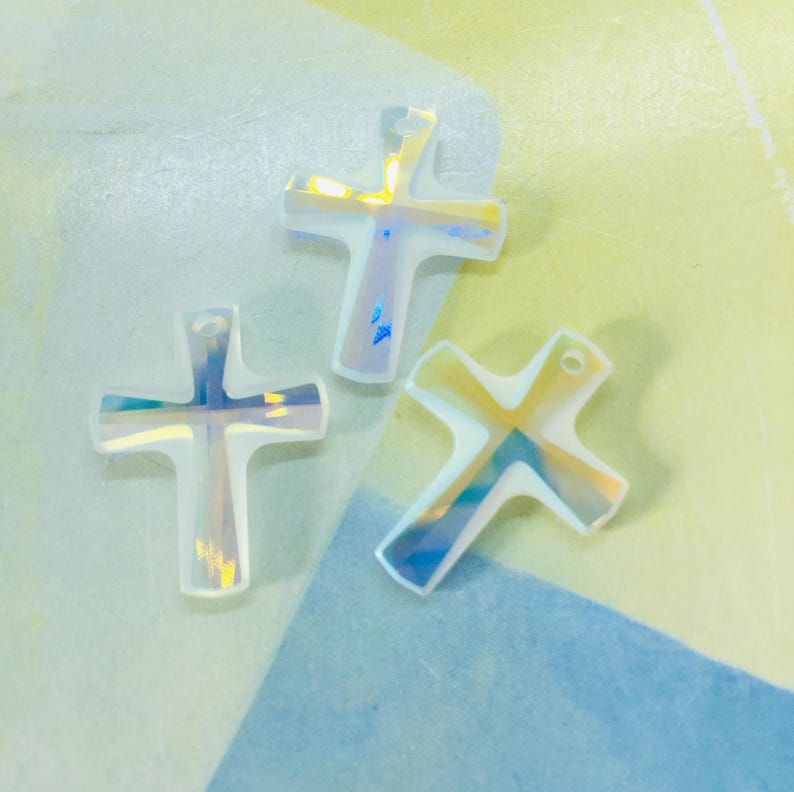 Swarovski crystal cross pendant drop, Art# 6860, 20/16mm & 12/10mm image 1