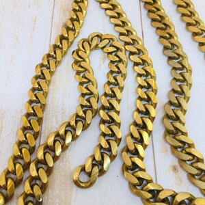 Corrente de latão chanfrada, com elos de mm de largura, para joias ou artigos de couro, Art. nº SK112, 130 g/m