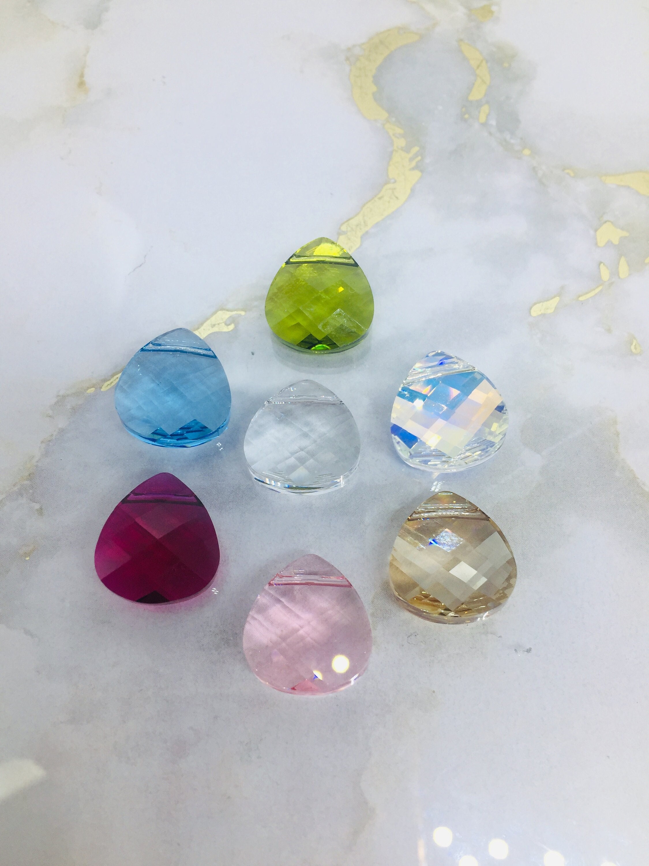 Filo Di Perline Sfaccettate A Forma Di Cuore Di Tanzanite, Briolette A - Foto 9