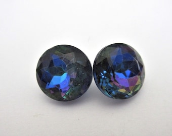 Pietra di vetro blu Bermuda vintage, decorazione fai da te (17 mm)