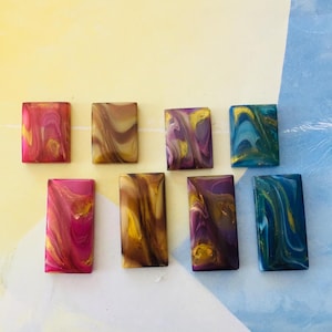 Glascabochon, individuell gegossene Glassteine, Lampwork-Stil, 24/16 und 16/12 mm, Tschechien, ideal zum Kleben und Fassen, Dekorstein