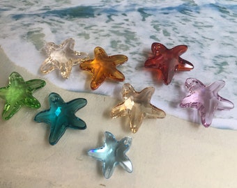 Swarovski Starfish Crystal Pendant, 16-28mm, Art# 6721, Various