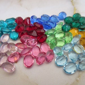 Color range #1, 8/6mm,  Vintage Swarovski crystal un-foiled oval, multiple colors and quantities to chose, made in 1980&#39;