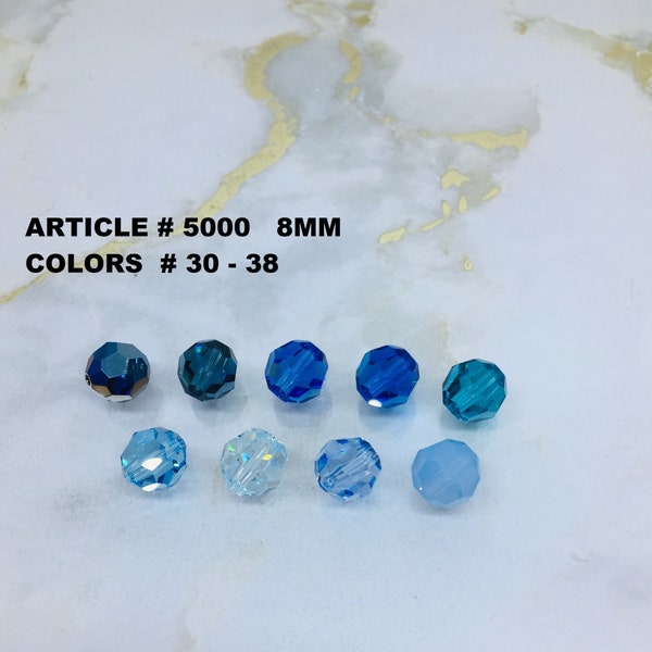 Swarovski 8mm crystal round bead, Art.#5000, various colors, beading, drops, embellishments, accents
