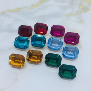 Vintage  10/8mm Swarovski octagon crystal fancy stone, Art.#4600,  for gluing, setting and sew-on