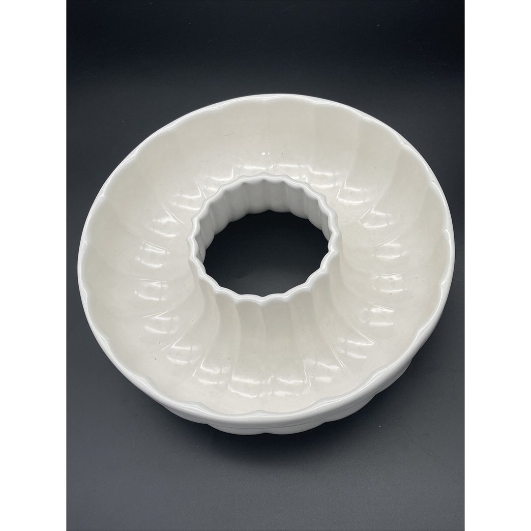 Vintage Ceramic Jello Mold Sponge Cake Pan 9 1/2 White Etsy