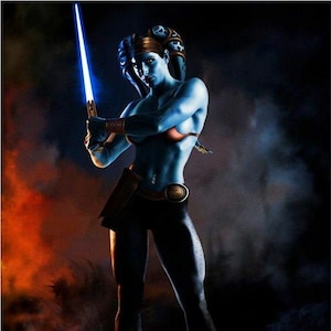 Star Wars Aayla Secura Original Fine Art Print signed by creator and artist Scott Harben
