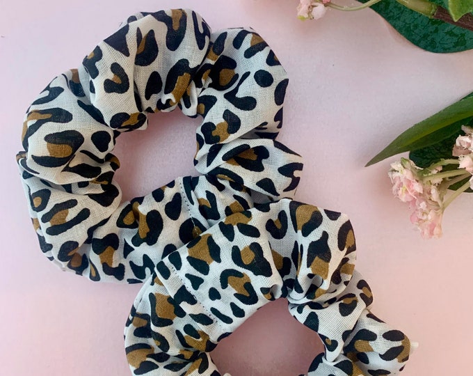 Adults and Kids Polycotton Leopard Print Scrunchie Animal 15 Hair Accessories Hair Fashion Hair Tie Animal Print