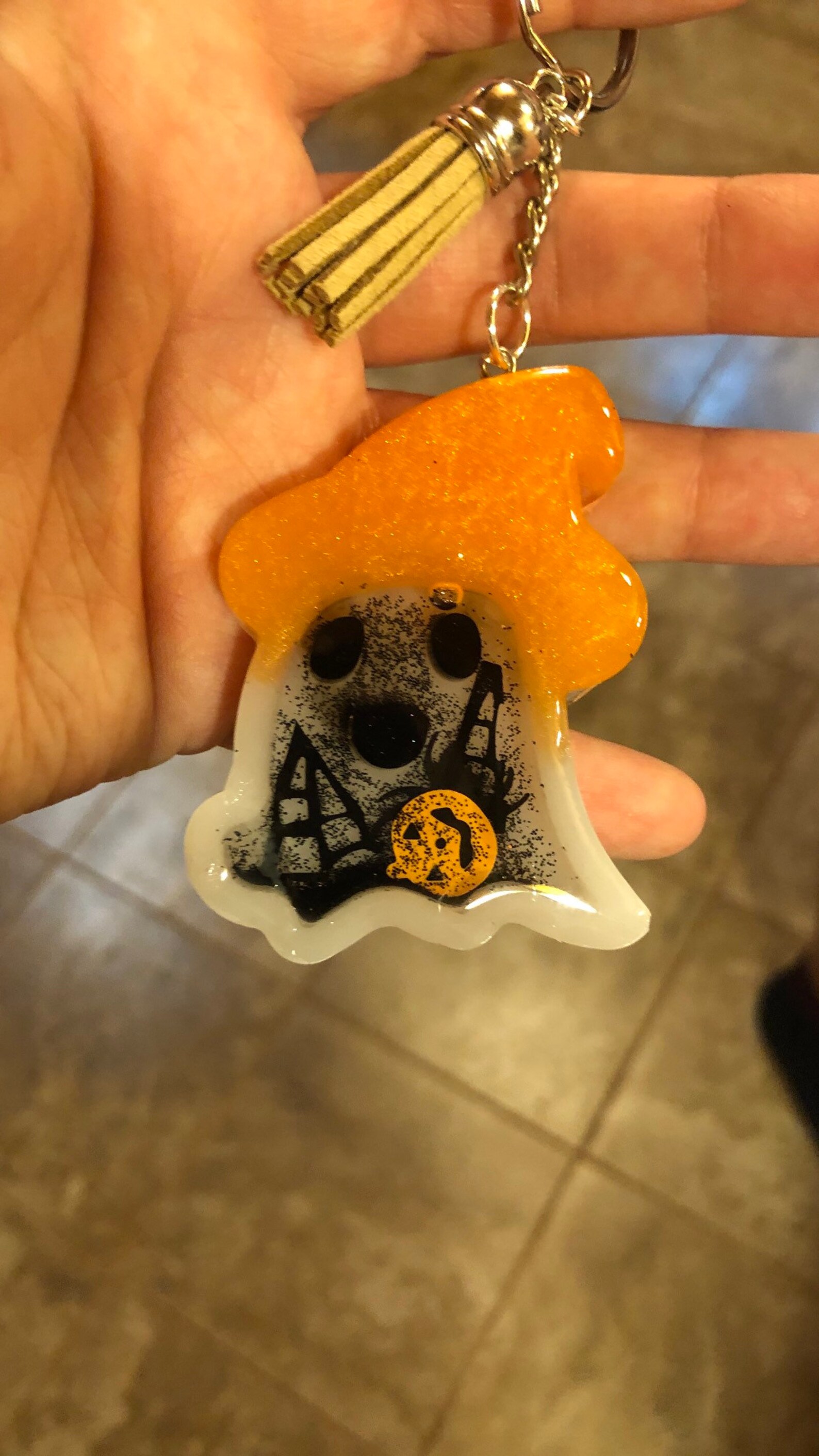 Ghost Shaker Keychain Halloween Keychain Custom Shaker Etsy