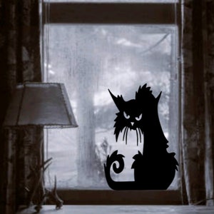 Scary CAT Wall or Window Decal Halloween