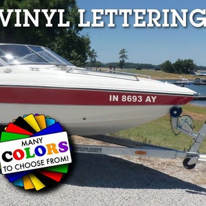 Set of 2 Custom Boat Registration Vinyl Decal - Letters / Numbers - Boat Jet Ski Kayak