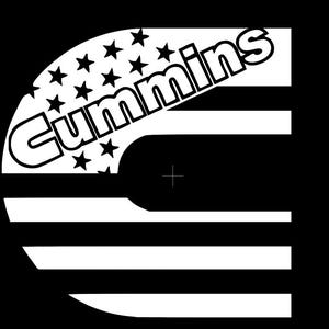 Diesel truck cummins flag logo vinyl decal window sticker