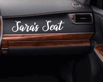 Girlfriends Seat Sticker for Car, Name Decal for Car, Relationship Sticker, Custom Name Vinyl Decal, Gift for Her, Gift for Him