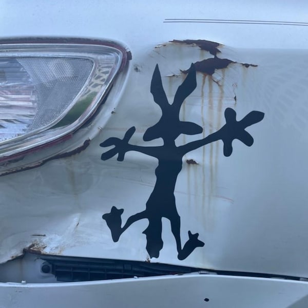 Wile E. Coyote splat image in road runner decal