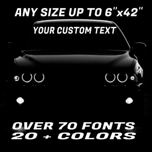 Custom Text windshield banner decal sticker create your own