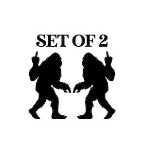 Sasquatch bigfoot middle decal vinyl sticker car window truck suv funny