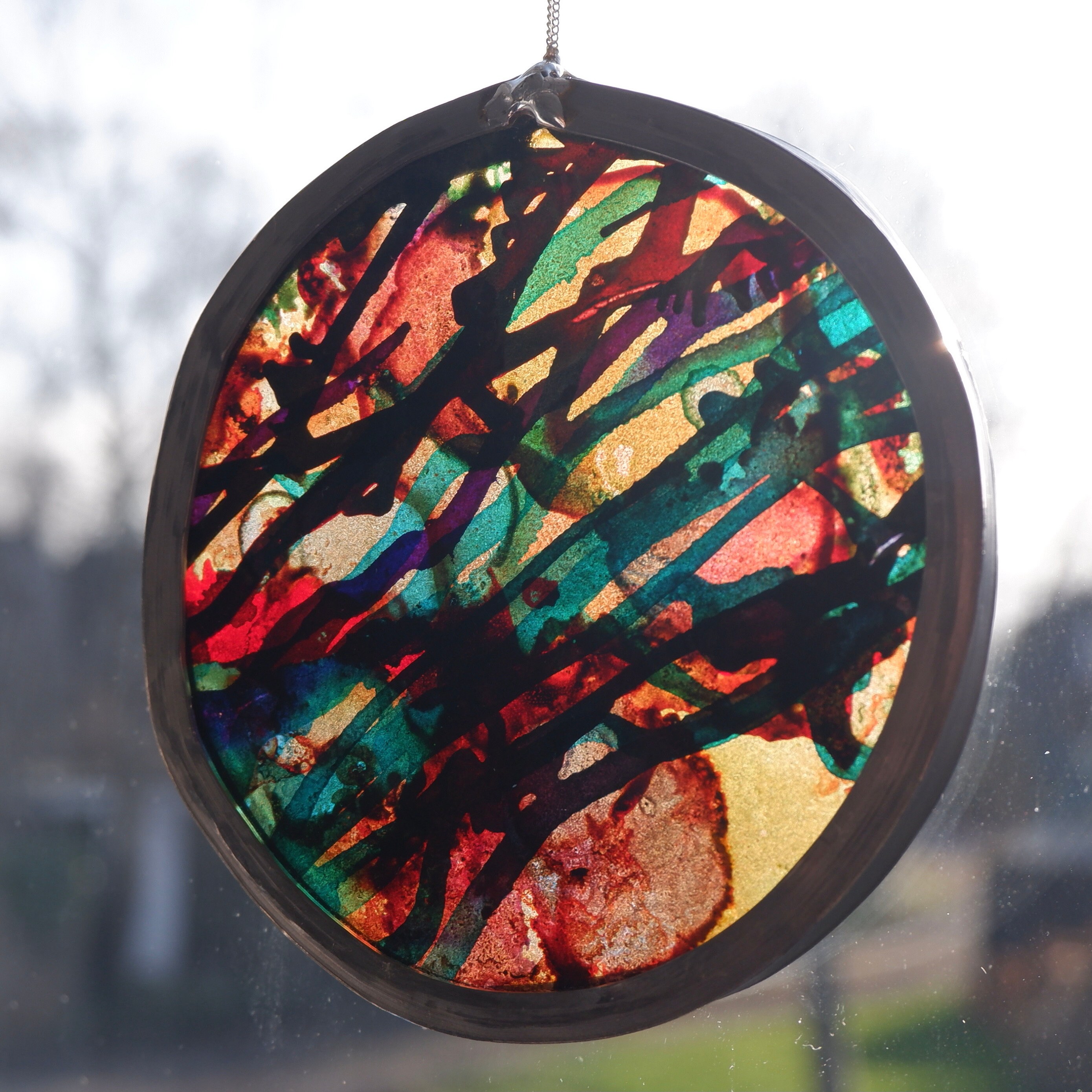 Stained Glass Light Catcher Multi Colour Sun Etsy