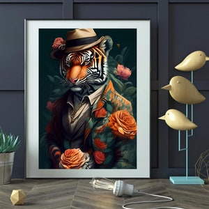 Tiger Fashion Floral Art