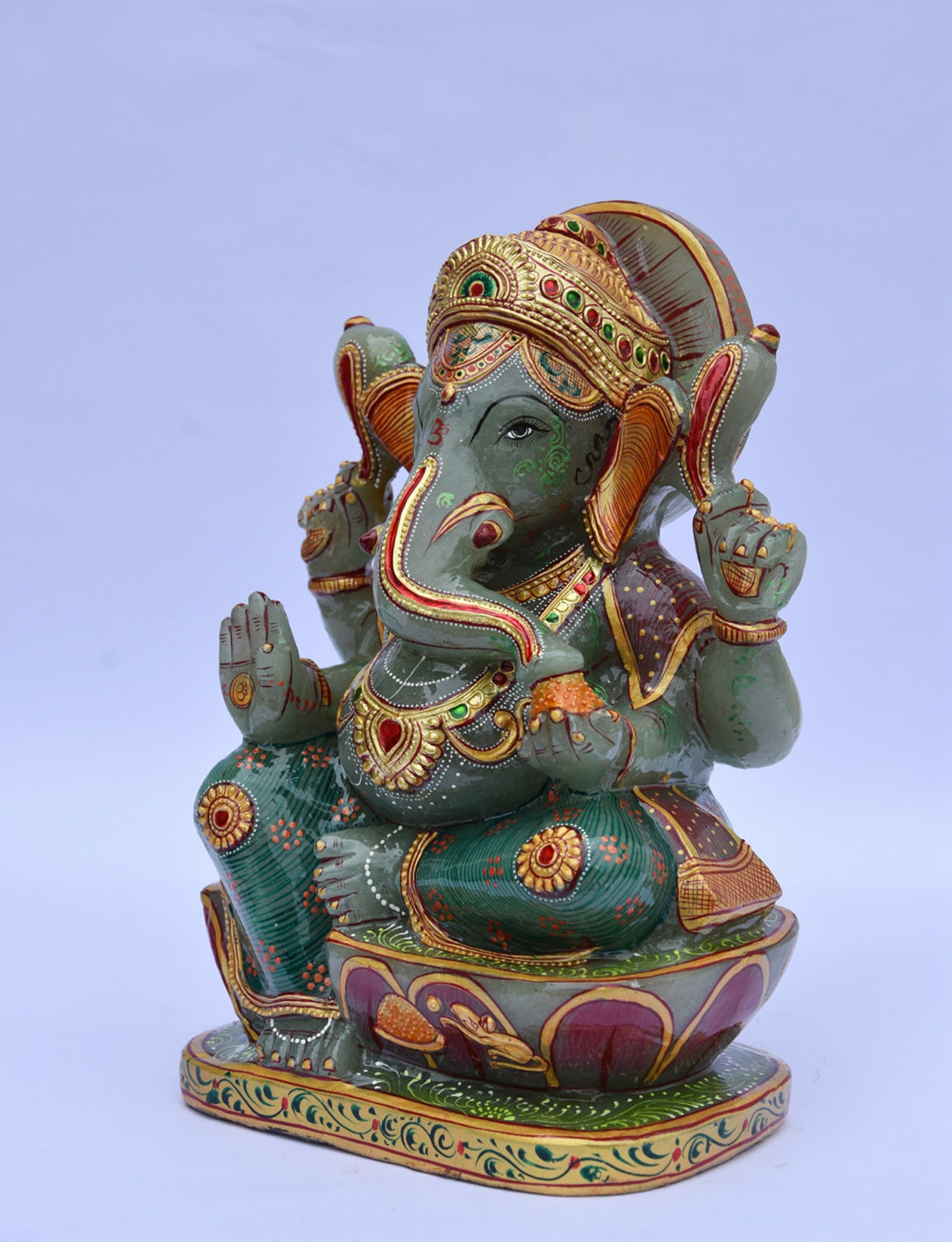 Jade Stone Ganesha-Natural Gem Stone Ganesha Ganesha Statue | Etsy