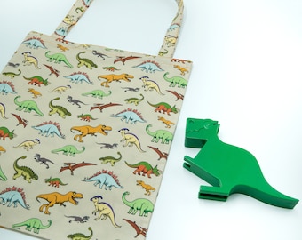 Tote Bag - Sac à provisions réutilisable 100% coton au design original de dinosaure