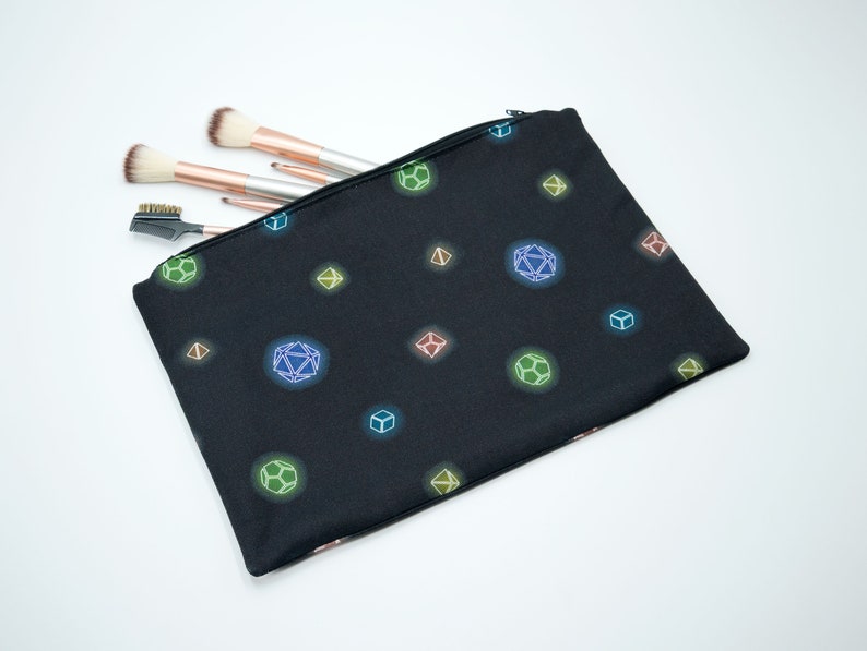 Zip storage/make up bag in Sew Like Sarah original Polyhedral design DnD image 2