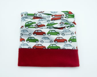 Winter snood with fleece lining in original Italian Fiat 500 inspired design